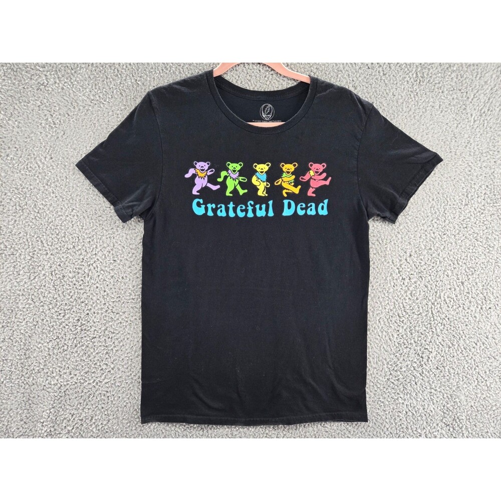 Grateful Dead Shirt Mens Medium Dancing Bears Rock Black Short Sleeve Band Tee
